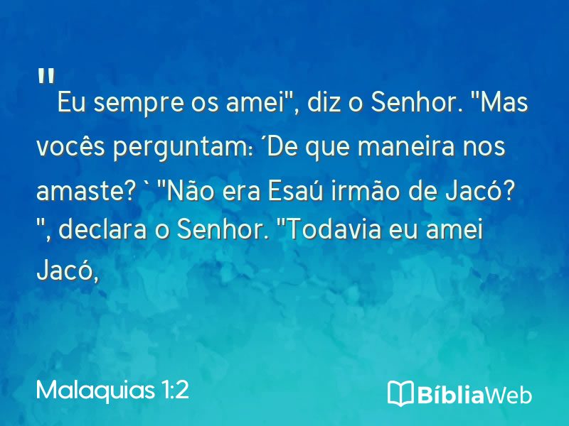 Malaquias 1:2 em imagem para compartilhar