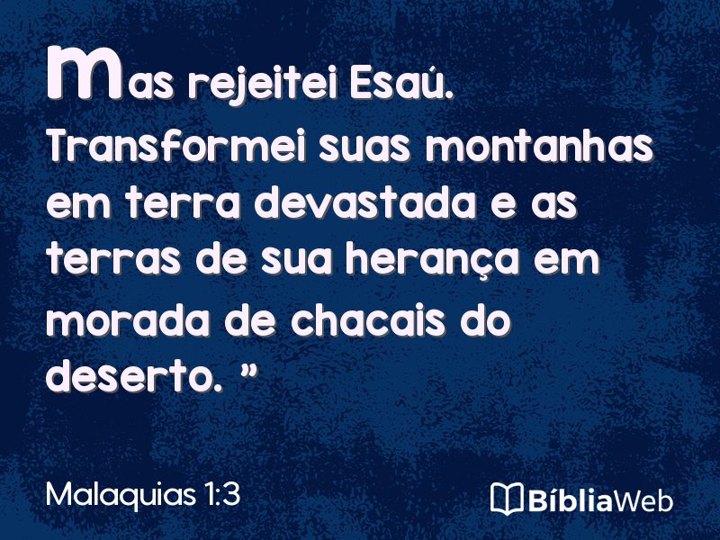 Malaquias 1:3 em imagem para compartilhar