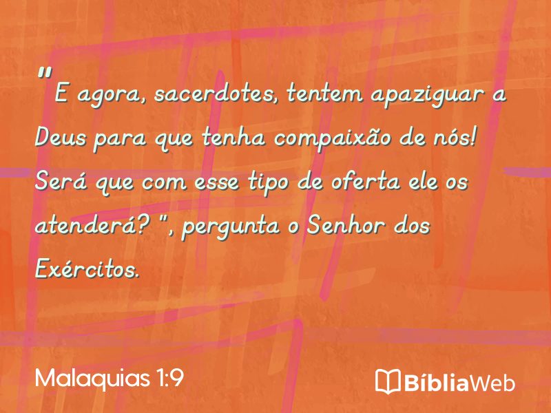 Malaquias 1:9 em imagem para compartilhar