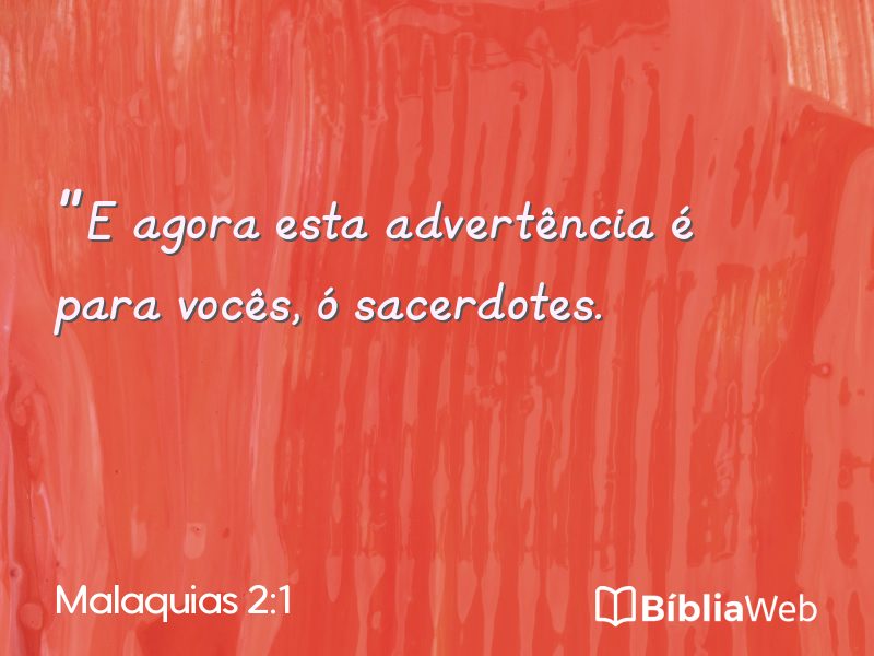 Malaquias 2:1 em imagem para compartilhar