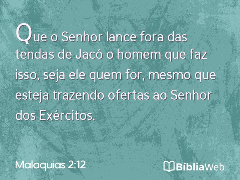 Malaquias 2:12 em imagem para compartilhar