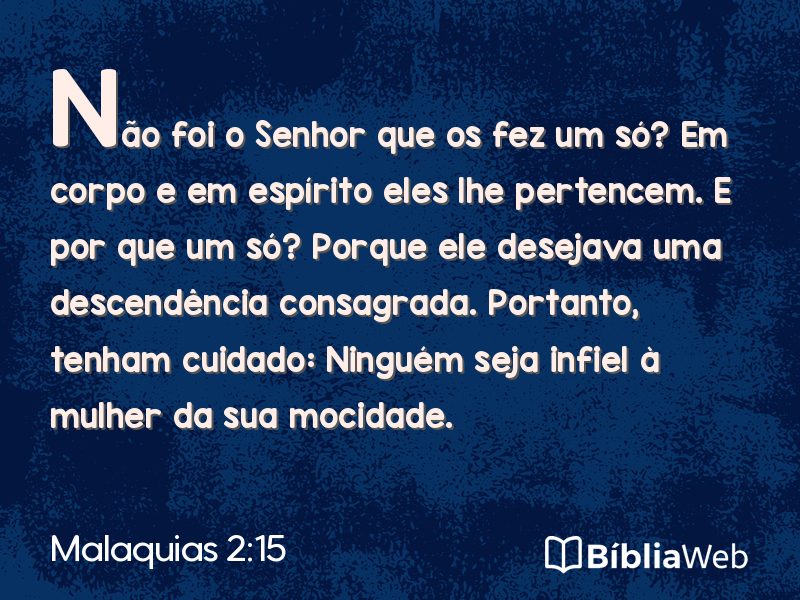 Malaquias 2:15 em imagem para compartilhar