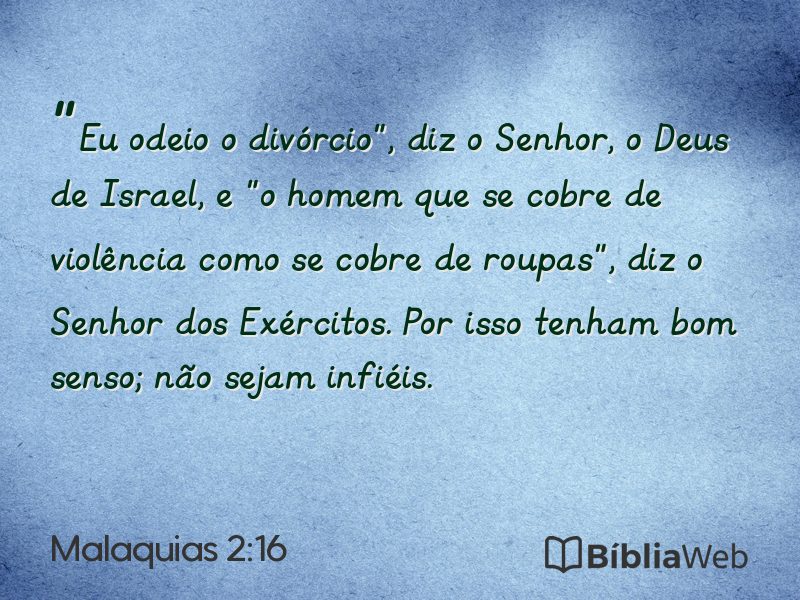 Malaquias 2:16 em imagem para compartilhar