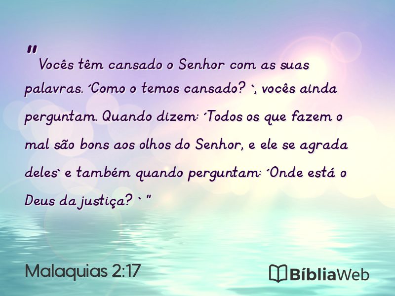 Malaquias 2:17 em imagem para compartilhar