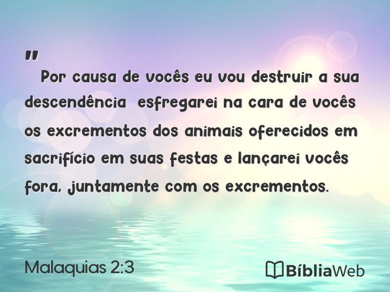 Malaquias 2:3 em imagem para compartilhar