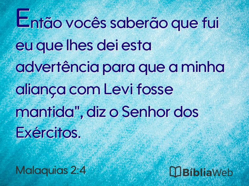 Malaquias 2:4 em imagem para compartilhar