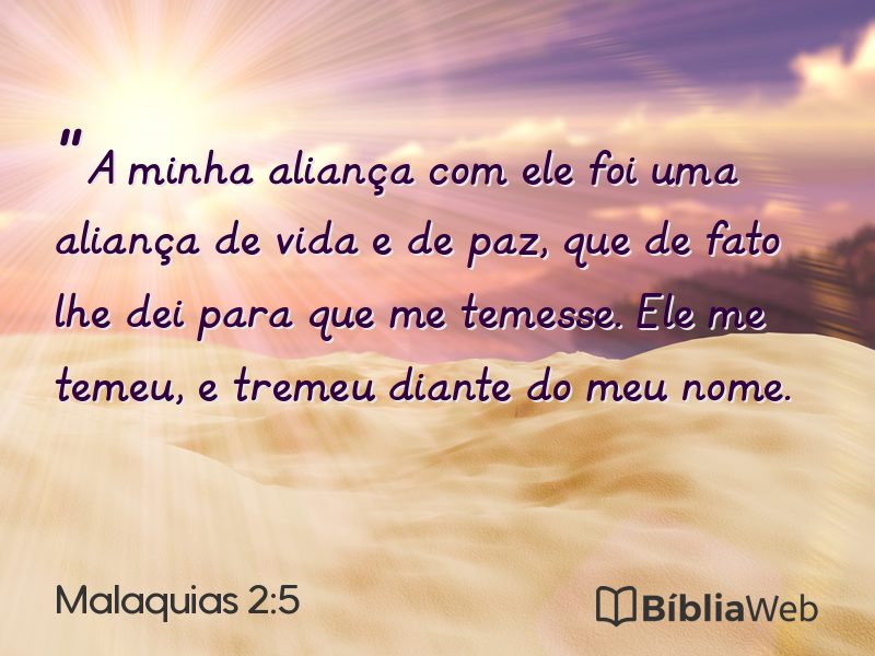 Malaquias 2:5 em imagem para compartilhar