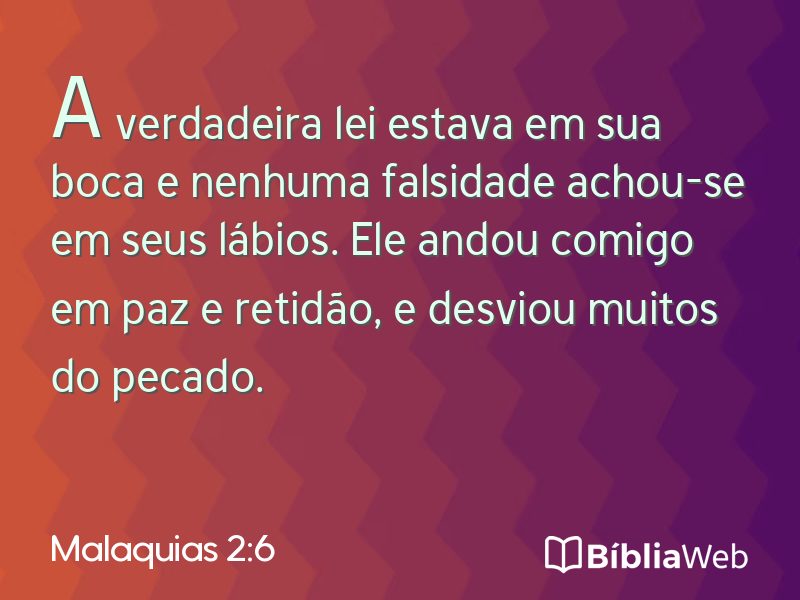 Malaquias 2:6 em imagem para compartilhar