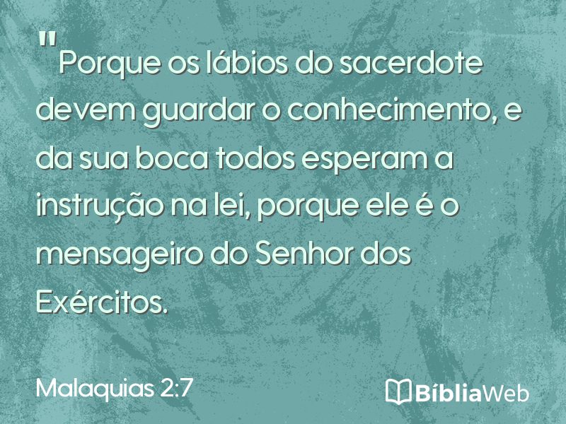 Malaquias 2:7 em imagem para compartilhar