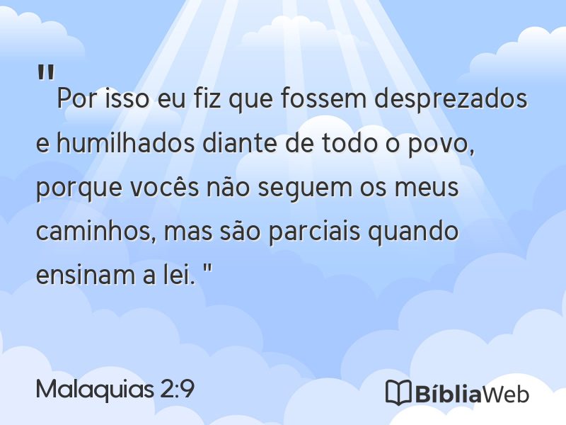 Malaquias 2:9 em imagem para compartilhar