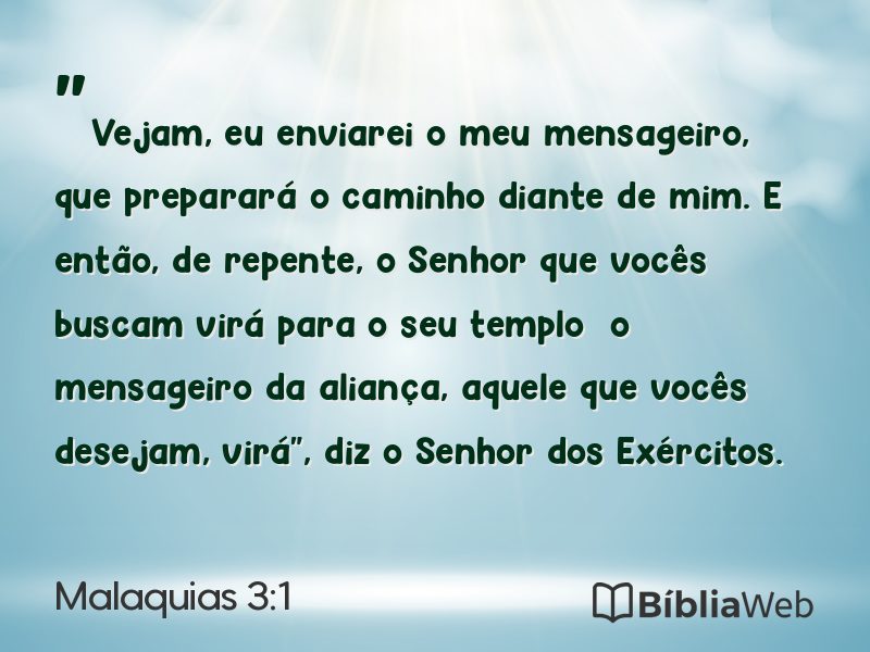 Malaquias 3:1 em imagem para compartilhar
