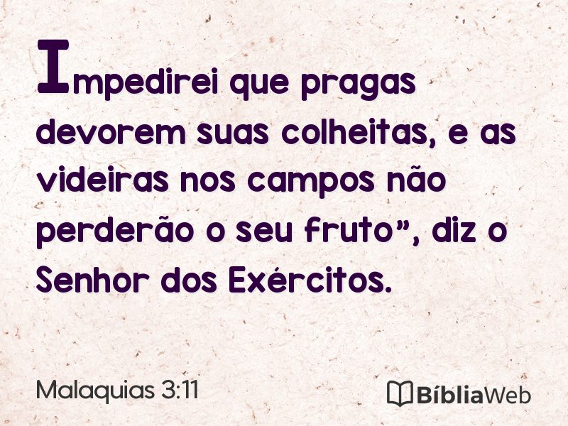 Malaquias 3:11 em imagem para compartilhar