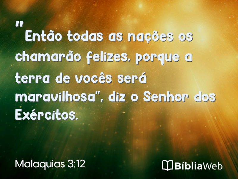 Malaquias 3:12 em imagem para compartilhar