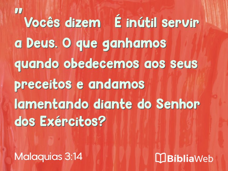 Malaquias 3:14 em imagem para compartilhar