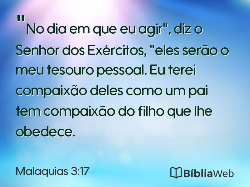 Malaquias 3:17 em imagem para compartilhar