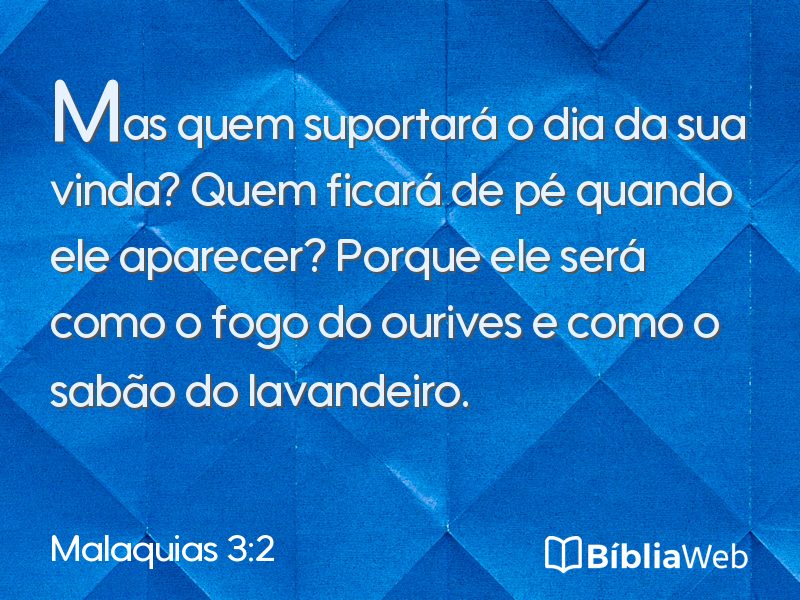 Malaquias 3:2 em imagem para compartilhar