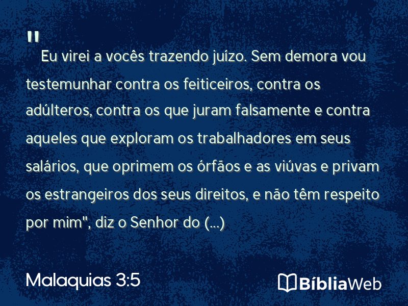 Malaquias 3:5 em imagem para compartilhar