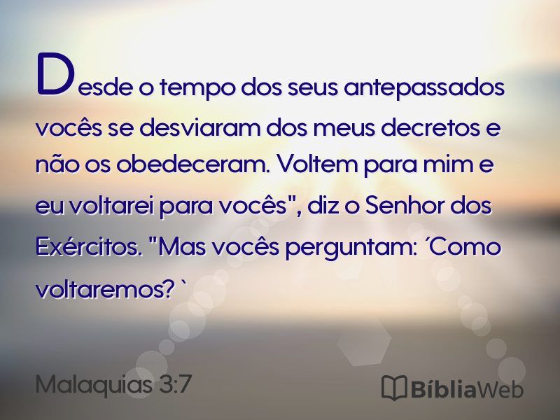 Malaquias 3:7 em imagem para compartilhar