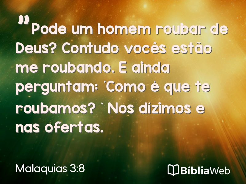 Malaquias 3:8 em imagem para compartilhar