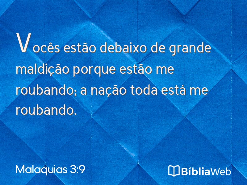 Malaquias 3:9 em imagem para compartilhar