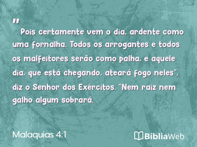 Malaquias 4:1 em imagem para compartilhar