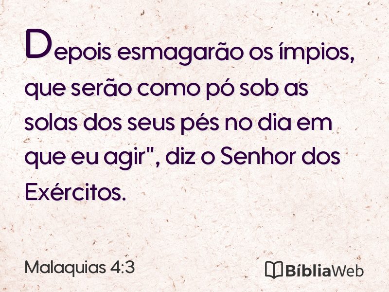 Malaquias 4:3 em imagem para compartilhar