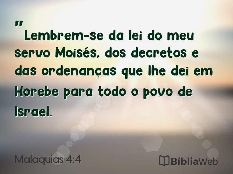 Malaquias 4:4 em imagem para compartilhar