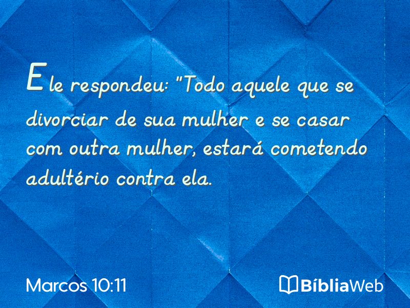 Marcos 10:11 em imagem para compartilhar