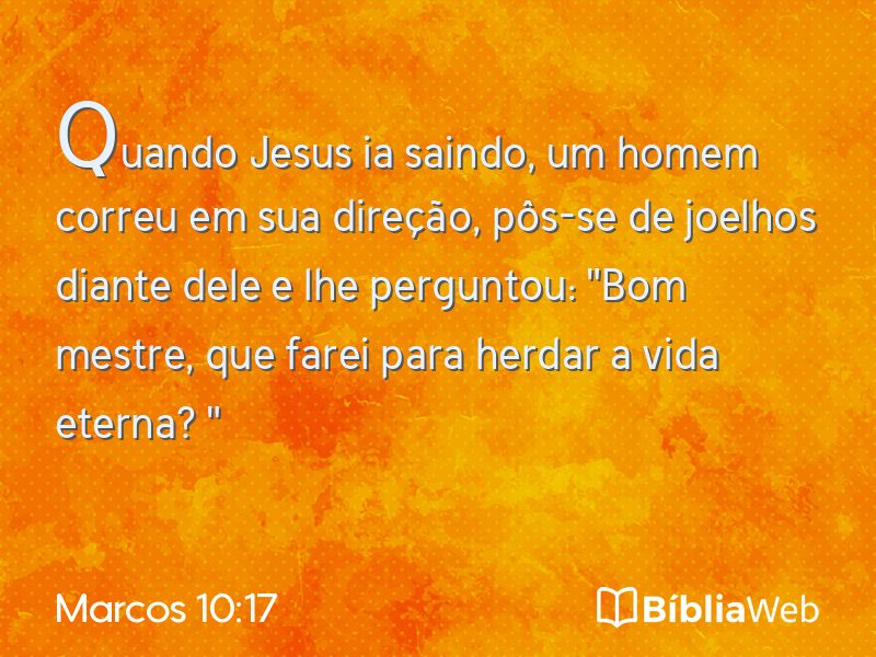 Marcos 10:17 em imagem para compartilhar