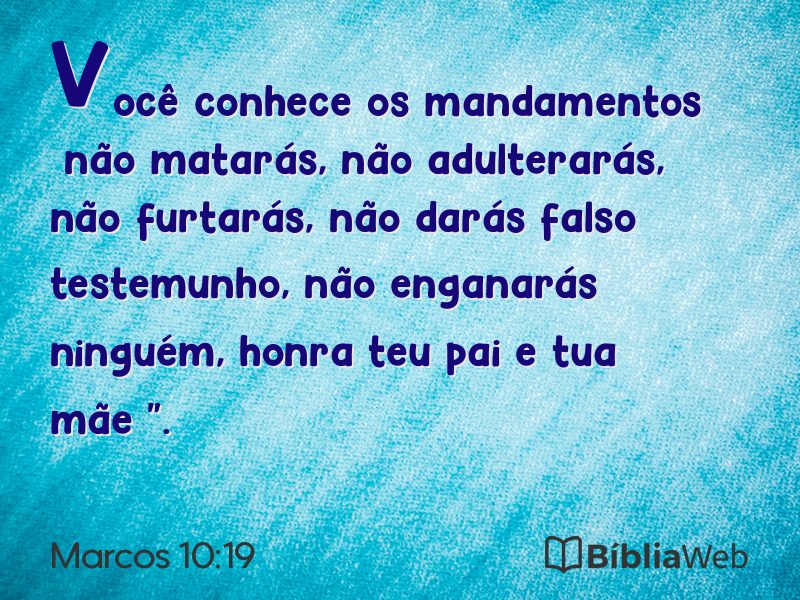 Marcos 10:19 em imagem para compartilhar