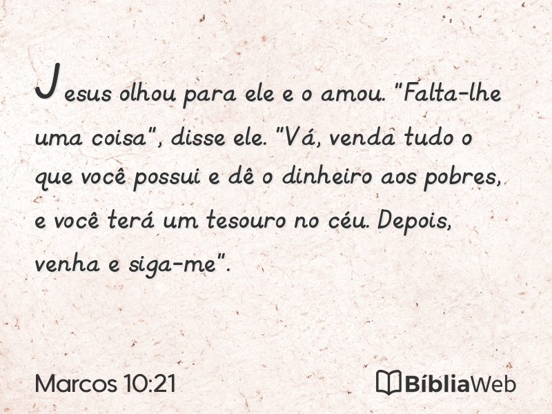 Marcos 10:21 em imagem para compartilhar