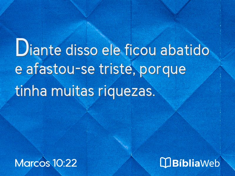 Marcos 10:22 em imagem para compartilhar