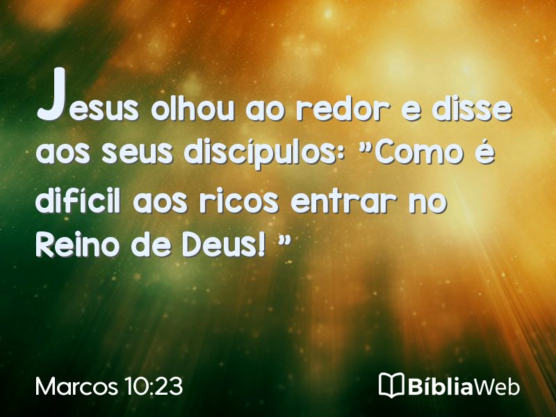 Marcos 10:23 em imagem para compartilhar