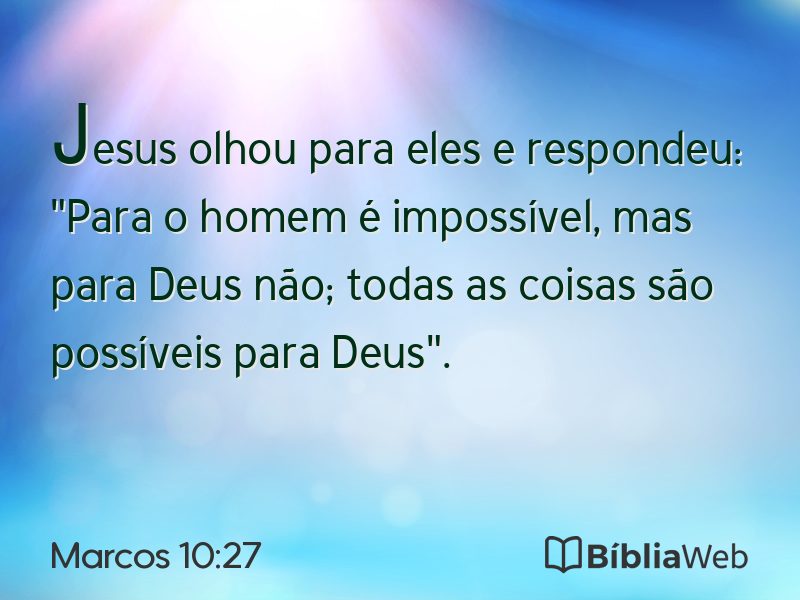 Marcos 10:27 em imagem para compartilhar