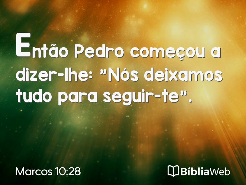 Marcos 10:28 em imagem para compartilhar