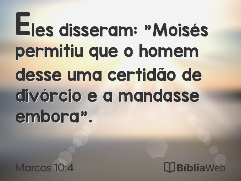 Marcos 10:4 em imagem para compartilhar