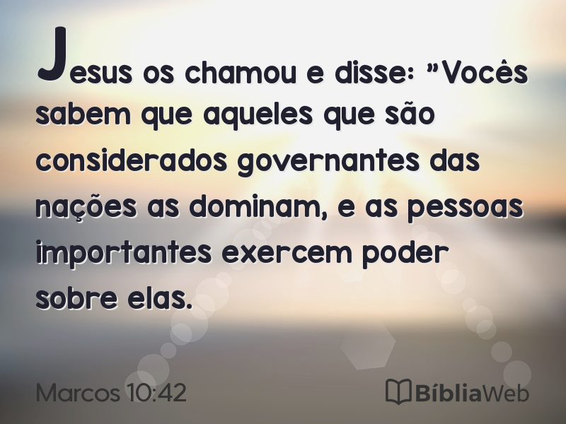 Marcos 10:42 em imagem para compartilhar