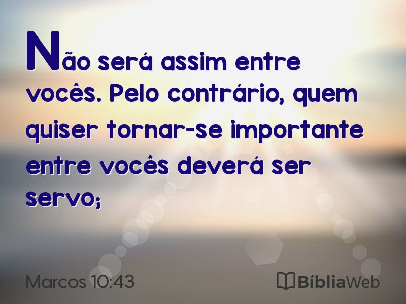 Marcos 10:43 em imagem para compartilhar