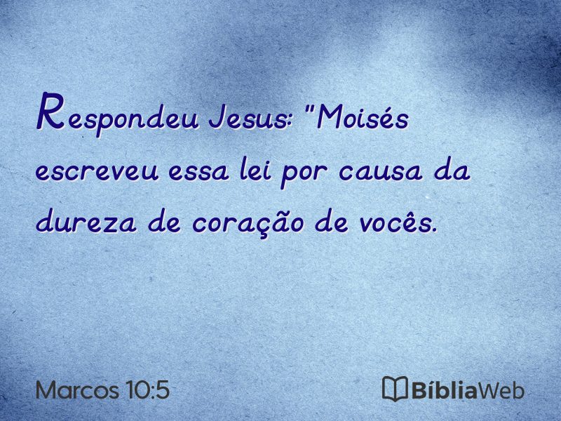 Marcos 10:5 em imagem para compartilhar