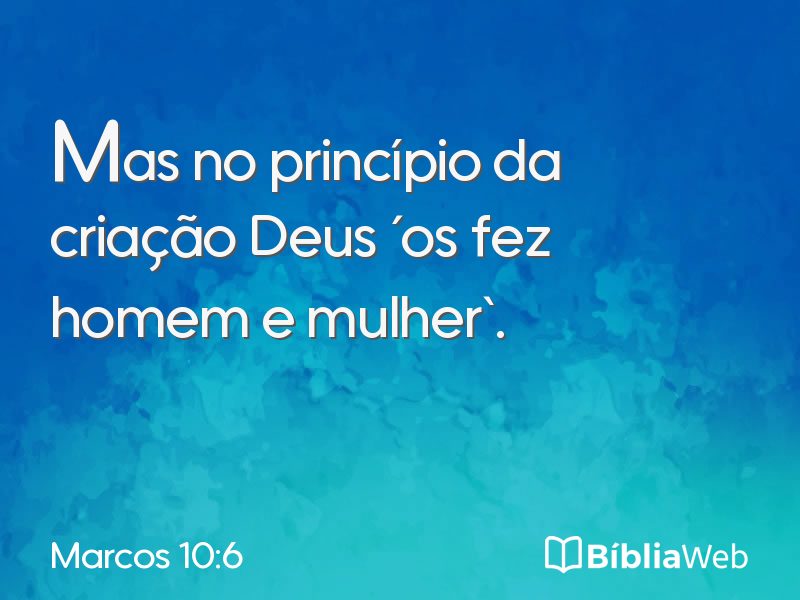 Marcos 10:6 em imagem para compartilhar