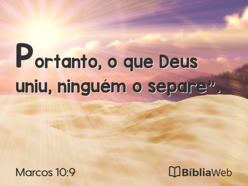 Marcos 10:9 em imagem para compartilhar