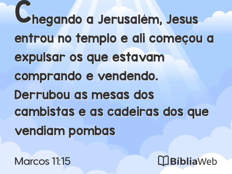 Marcos 11:15 em imagem para compartilhar
