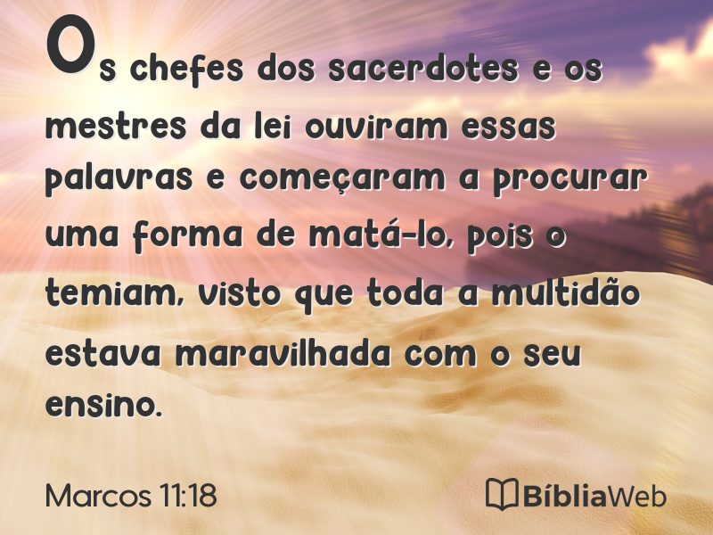 Marcos 11:18 em imagem para compartilhar
