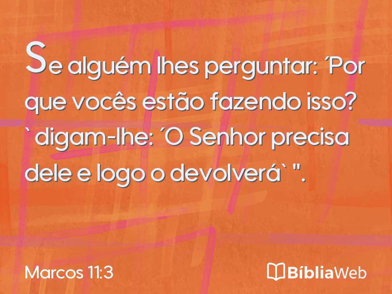 Marcos 11:3 em imagem para compartilhar