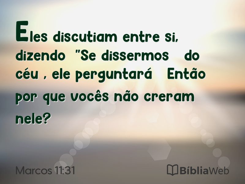 Marcos 11:31 em imagem para compartilhar