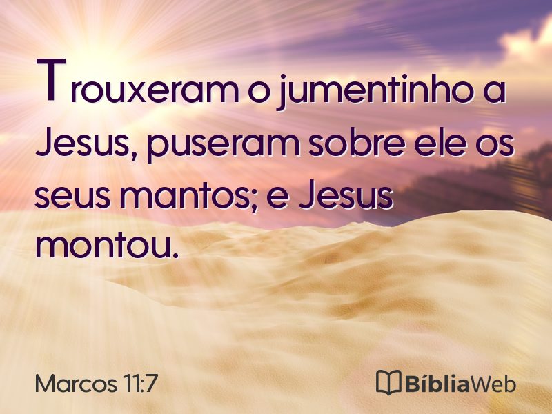 Marcos 11:7 em imagem para compartilhar