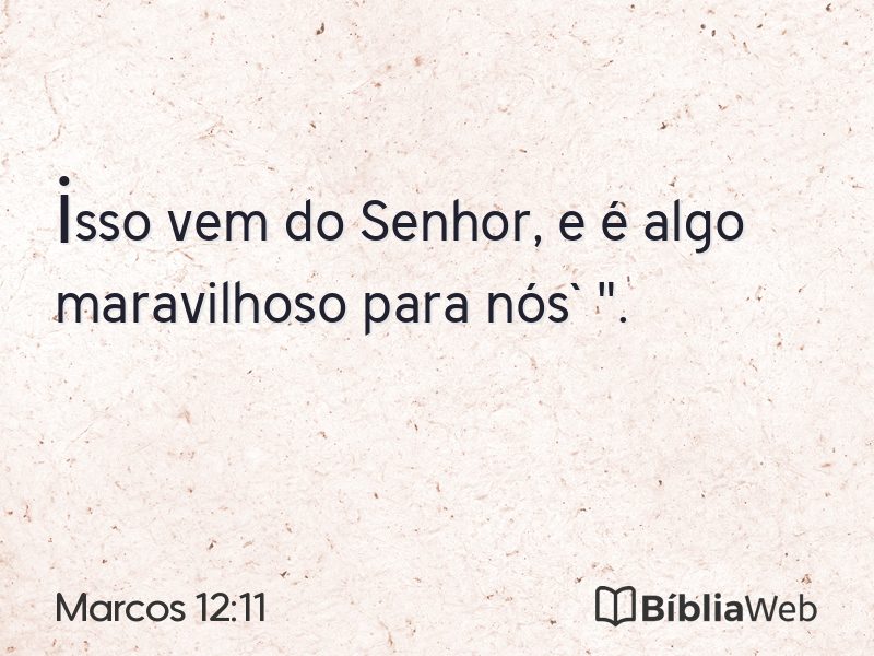 Marcos 12:11 em imagem para compartilhar