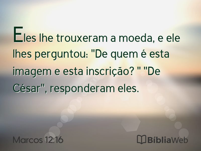 Marcos 12:16 em imagem para compartilhar