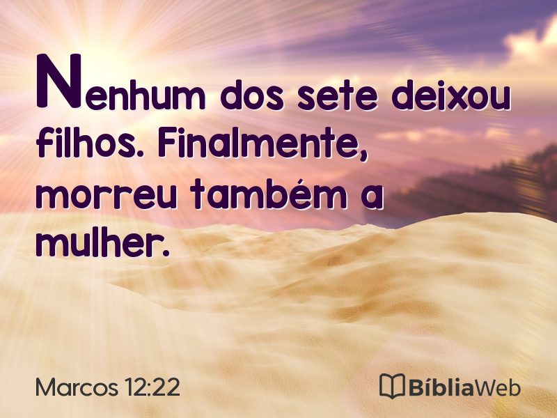 Marcos 12:22 em imagem para compartilhar