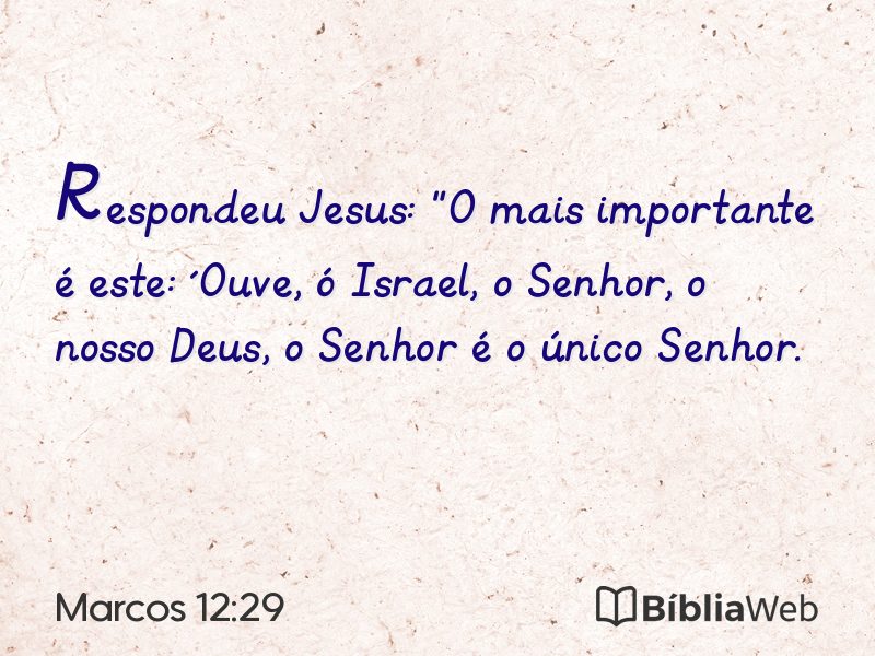 Marcos 12:29 em imagem para compartilhar